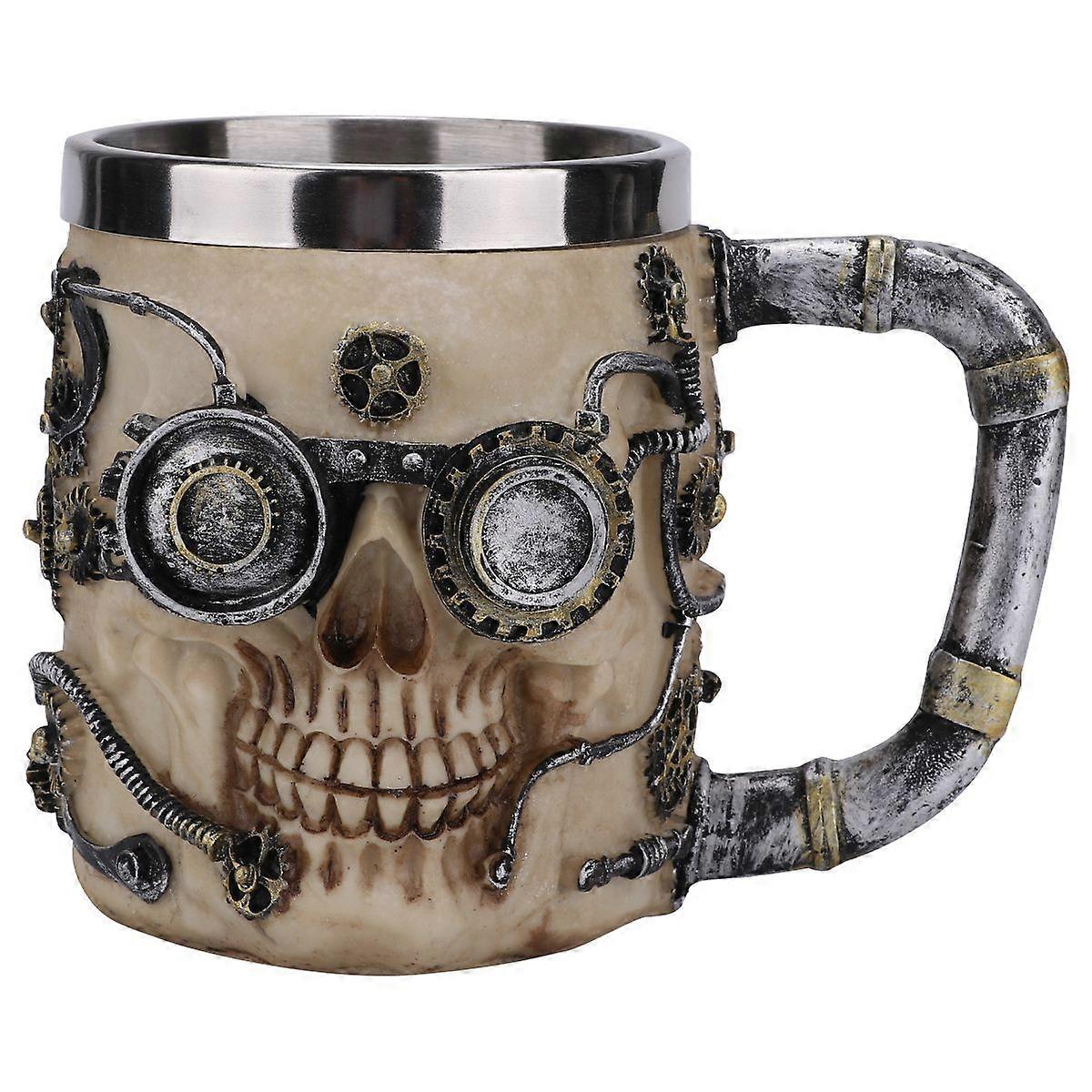 1 Pc Creative Beer Bar Mug with Handle Skull Shape Drinking Cup