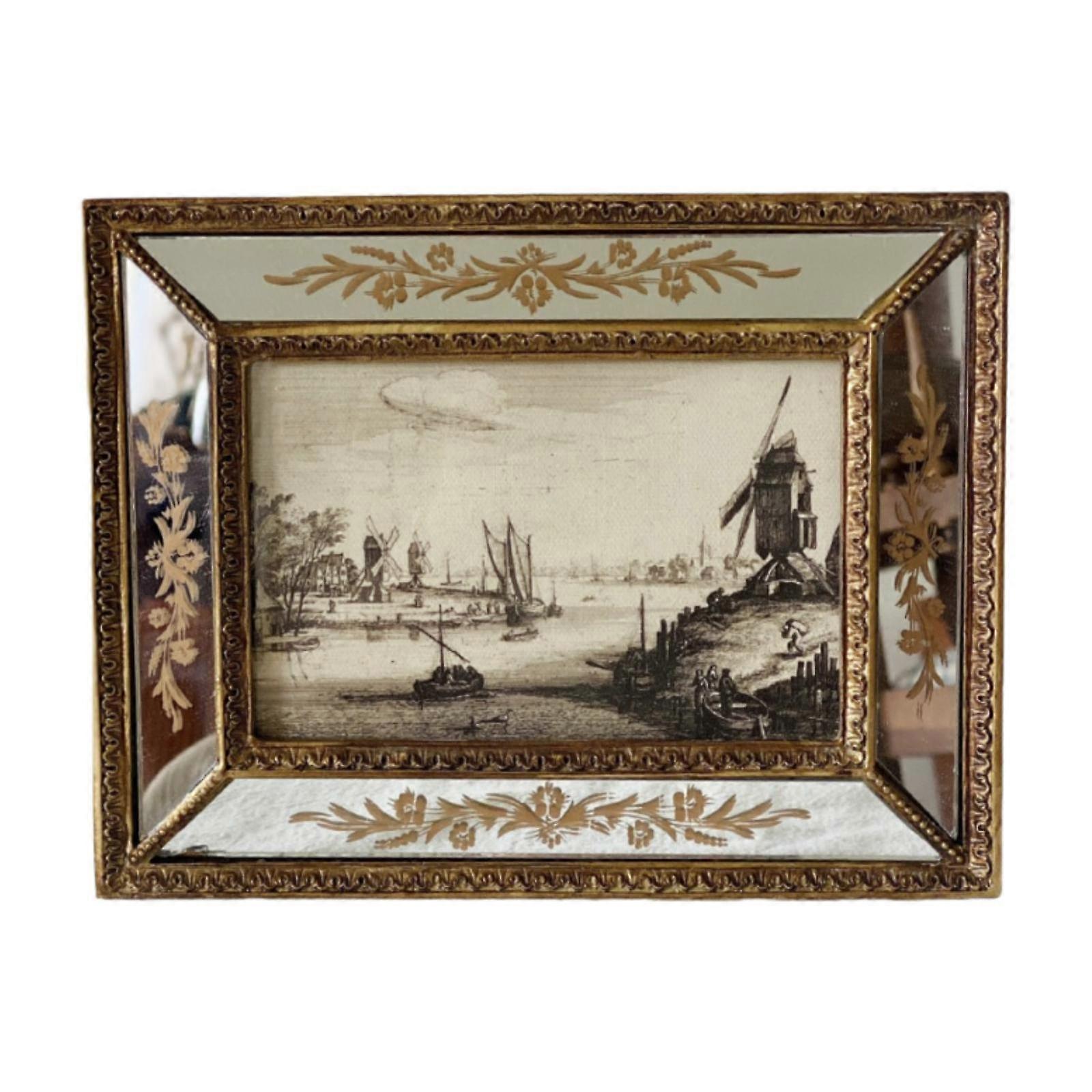 Ornate Picture Frame Holder Desktop Display Luxury Mirrored Gifts Rustic Home