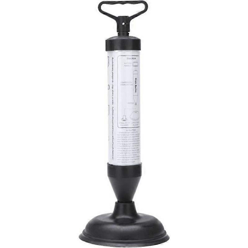 Sink Plunger with Two Suction Cups - Powerful Handle and Efficient Suction - Black and White