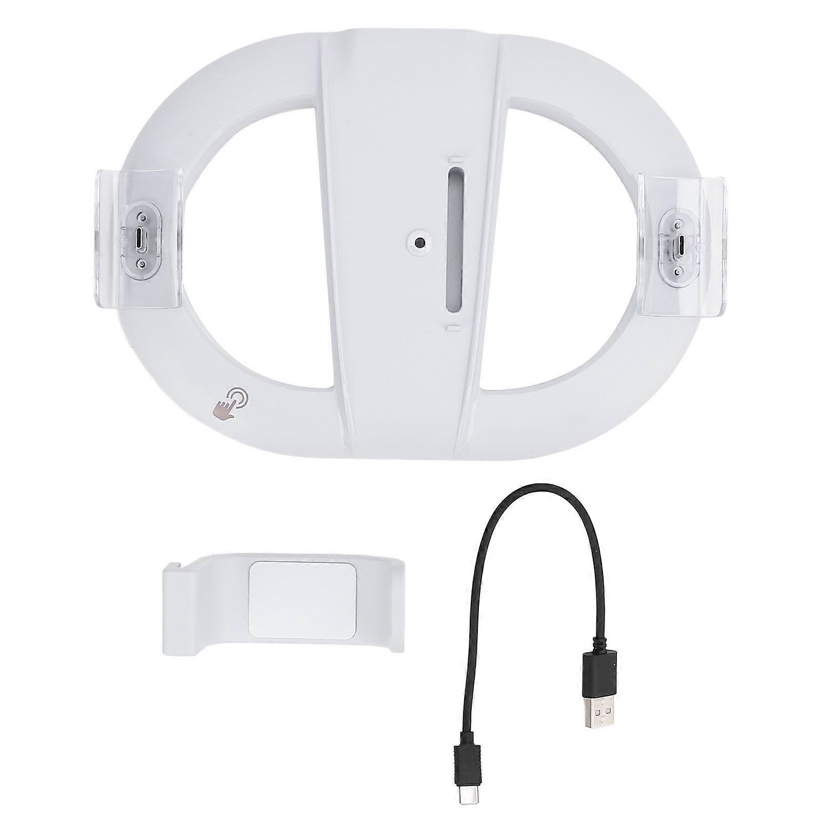 White Vertical Stand for Slim Console with RGB Lighting, Controller Charger, Headset Holder