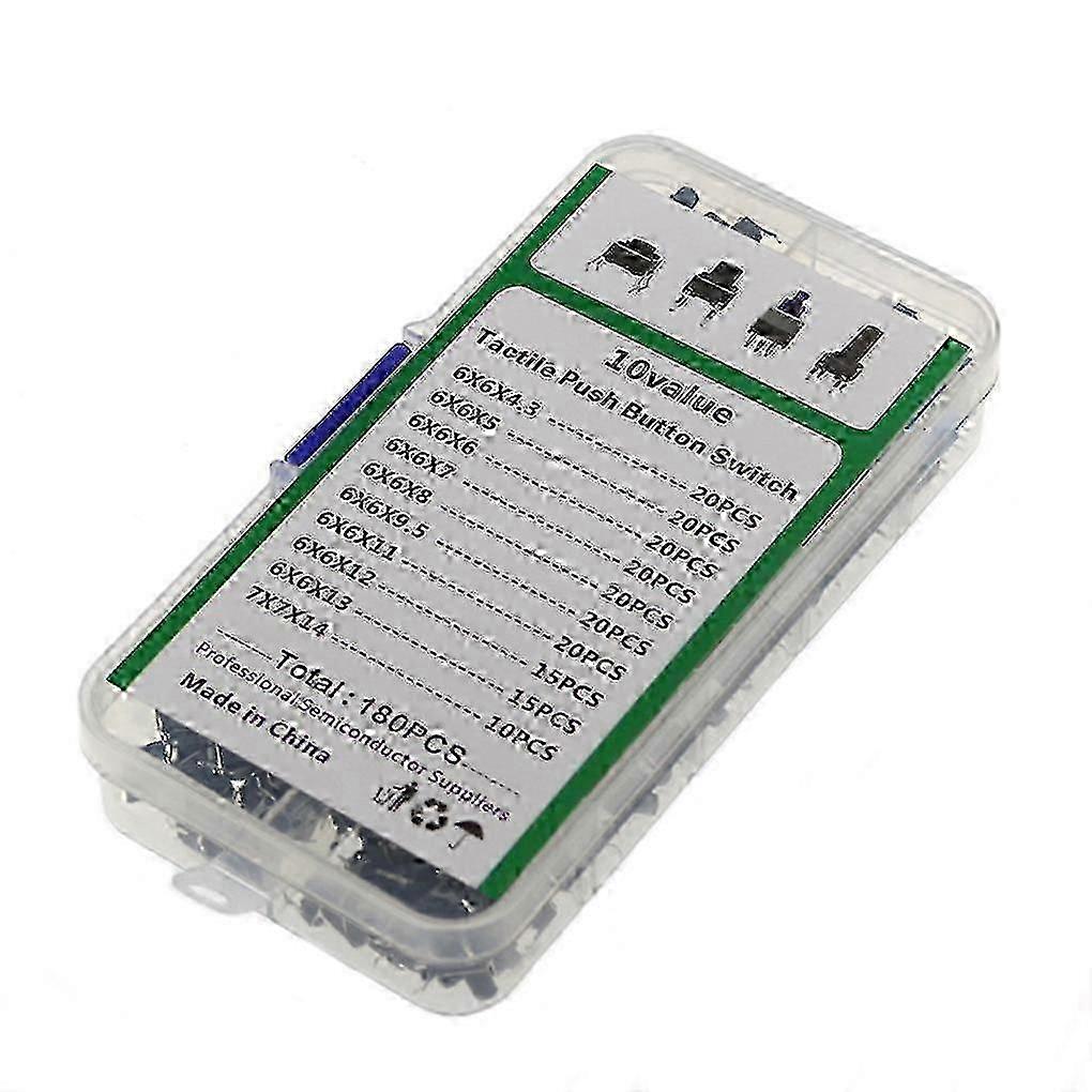 180Pcs Micro Switch Kit for Circuit Boards with Push Button Components
