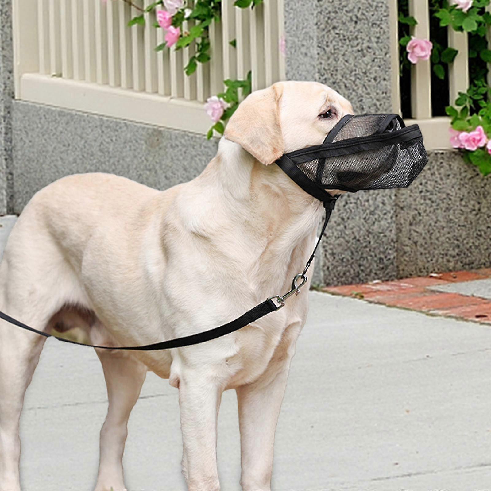 Breathable Soft Dog Muzzles with Adjustable Strap Mesh Cover for Training, Chewing, Grooming, and Preventing Biting