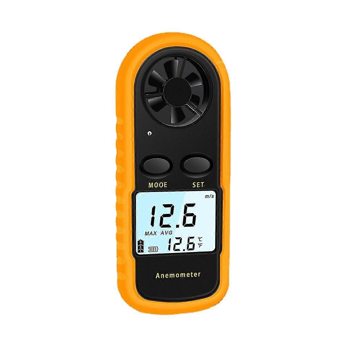 Portable Handheld Anemometer: Digital LCD Display Wind Speed and Temperature Measurement Tool for Various Uses