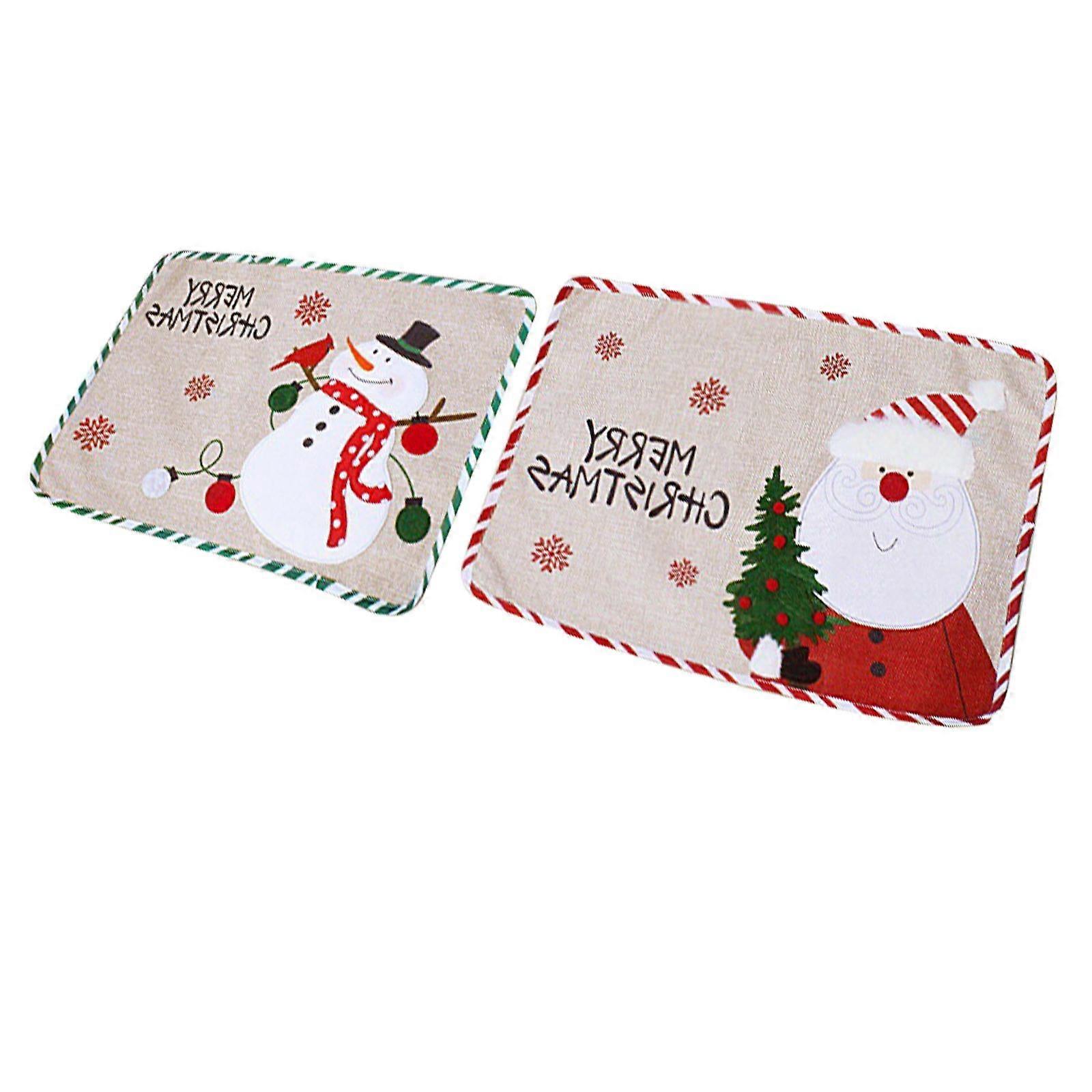 Placemat Santa Claus Snowman Table Mat for Kitchen
