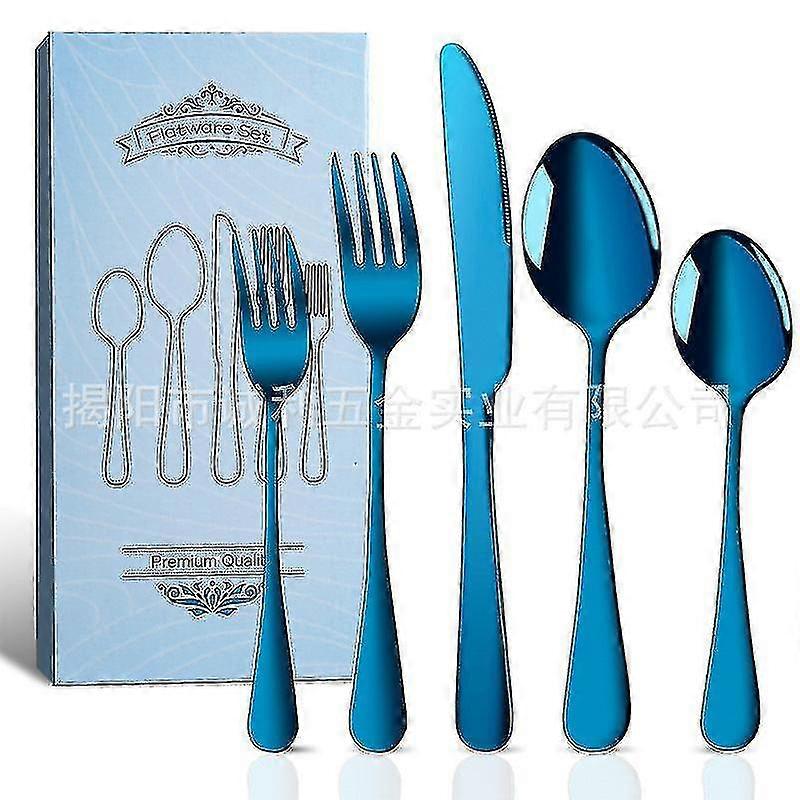 8人用ステンレス製40ピース食器セット - ナイフフォークスプーン - 食器洗い機で洗えます