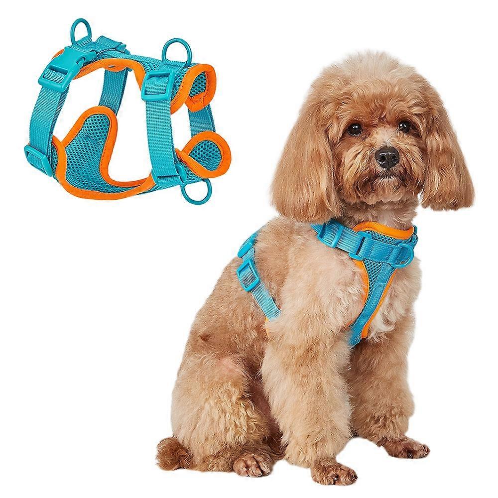 Breathable Mesh Adjustable Dog Cat Harness Summer Pet Vest Harness, Size S - Lake Blue