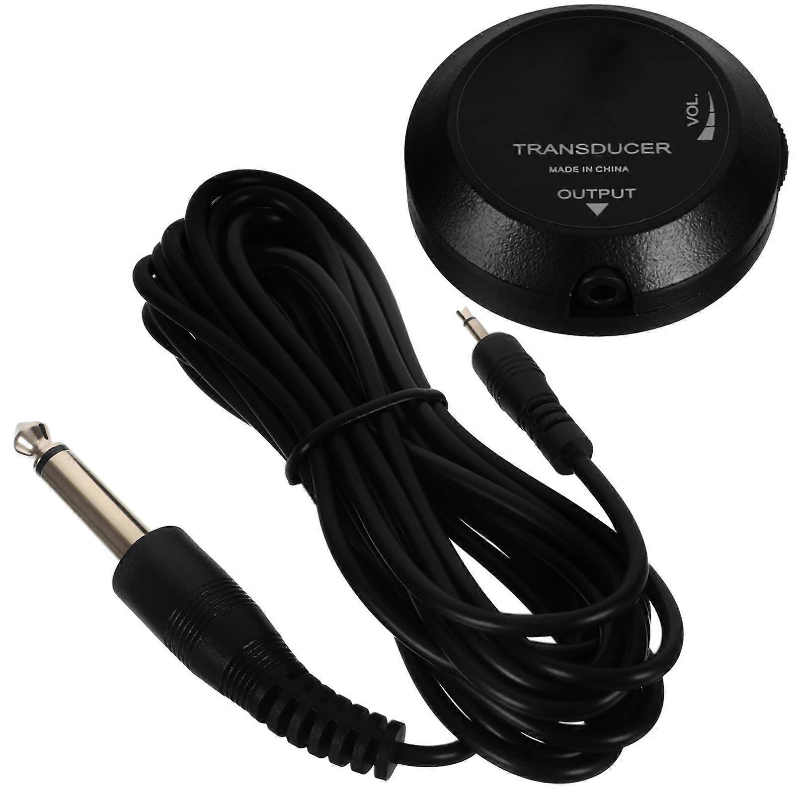 Black Instrument Transducer Pickup for Guitar Ukulele Sound Accessory ABS Material