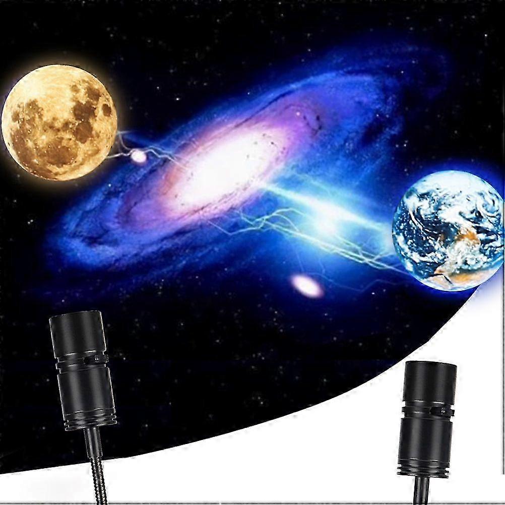 Lampe LED 3D 2 En 1 Rotative à 360 ° - Projecteur De Lune Pour Adultes - Pour Chambre à Coucher, Plafond, Selfie, Décoration D'intérieur