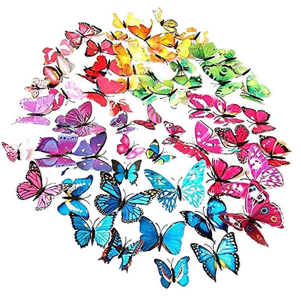 Peel and Stick Wall Murals 3D Butterfly Simulation for Garden Parties Photography Background 72PCS