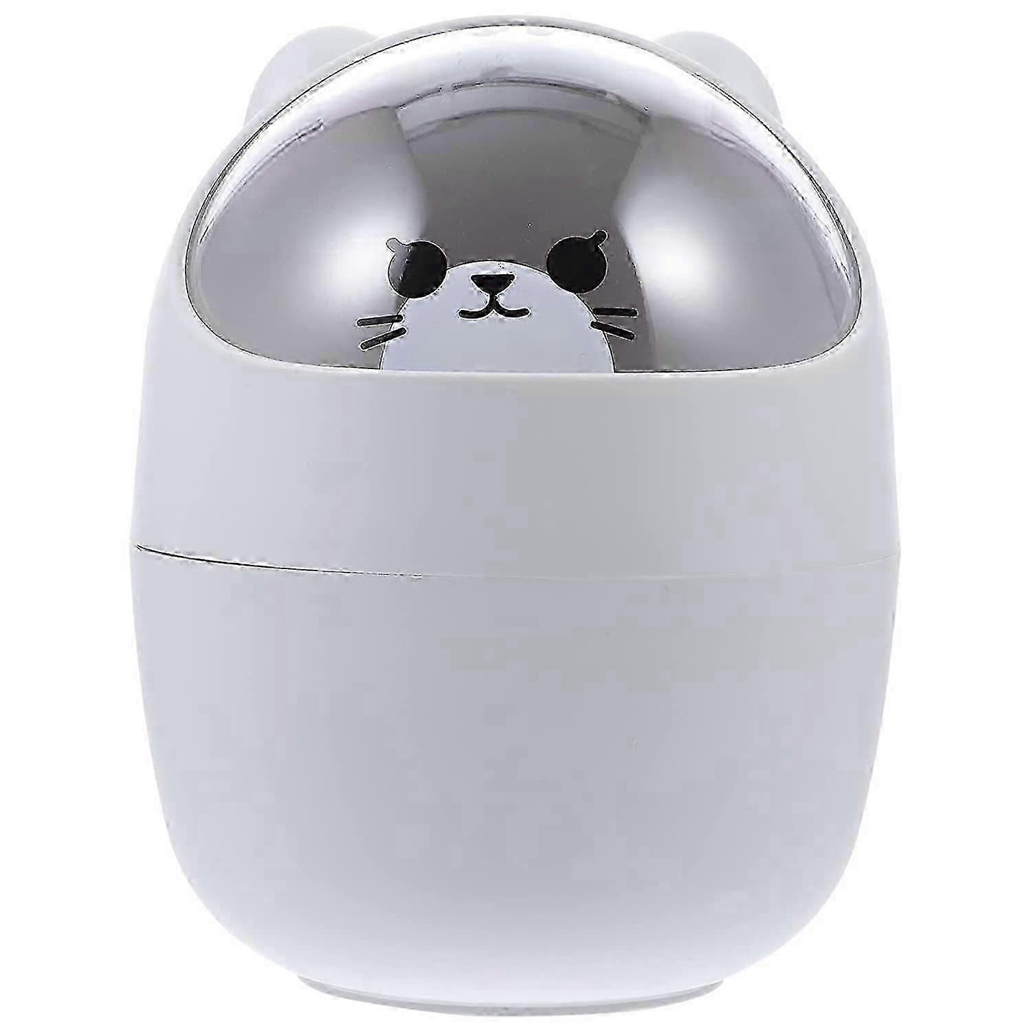 Desktop Mini Trash Bin with Shake Lid Cute Trash Can Countertop Small Waste Bin- Yellow