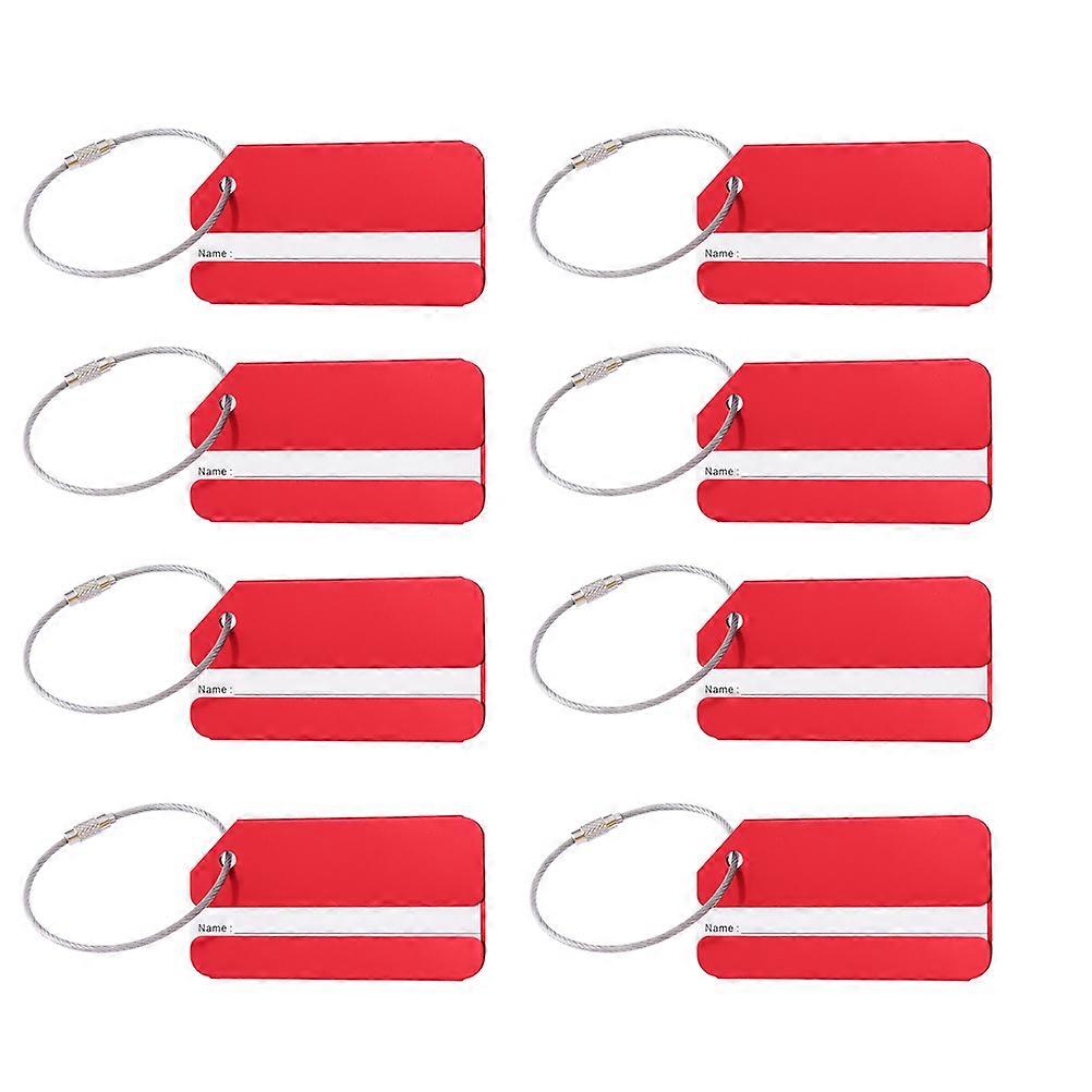 Metal Luggage Tags Stainless Steel Suit Case Name Tags Multicolour Fashion For Travel 8X4.2CM String And Screw Connector 10Pcs