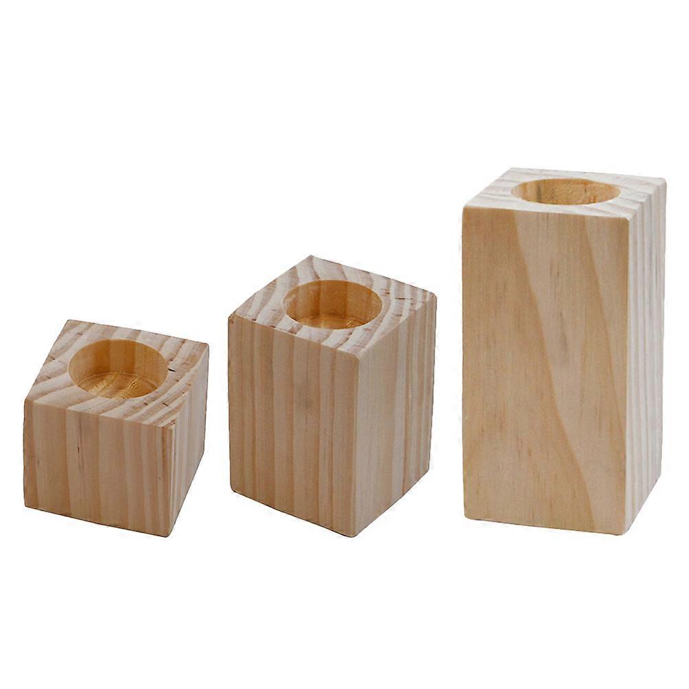 Table Centerpiece Candle Holder Rustic Decor Wedding Decor Rectangular Shape Modern Minimalist 3Pcs
