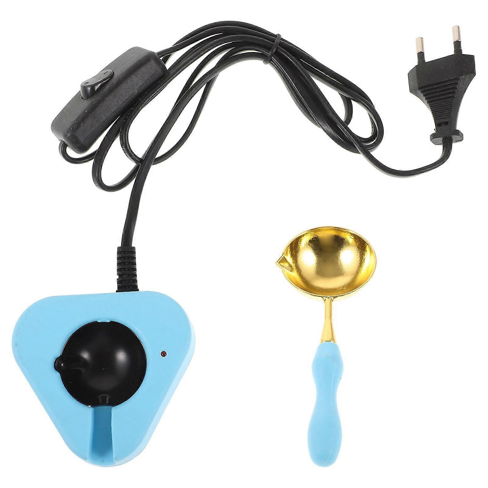 1 Set Seal Wax Melting Stove Spoon Set Melting Wax Warmer Kit Wax Melting Tool (EU Plug)