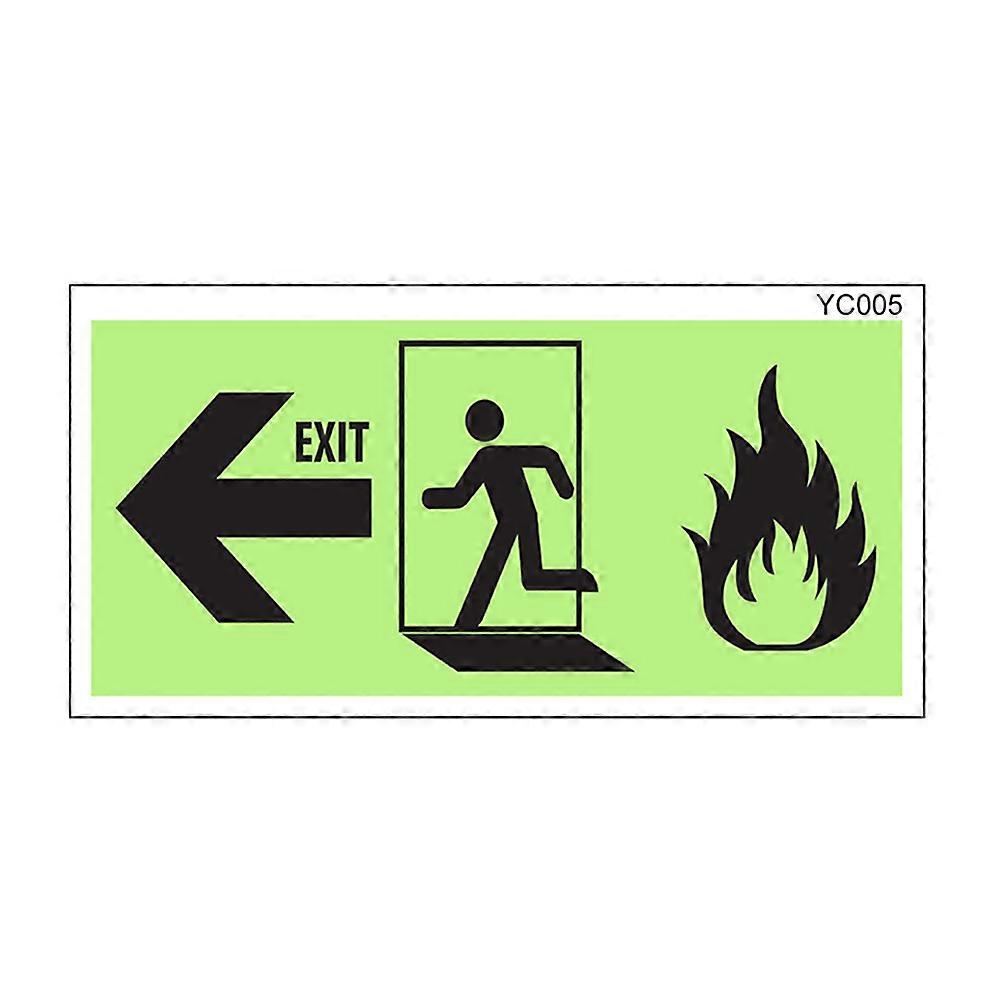 Glow in the Dark Exit Sign Wall Decal, Self Adhesive Directional Sticker for Malls, Banks, and Markets, Removable and Durable