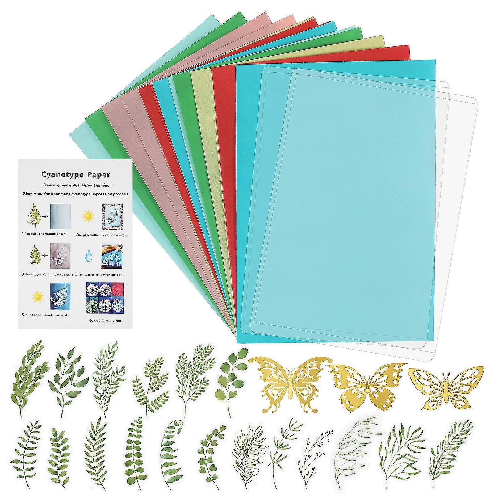 Cyanotype Printing Kit with Sun Print Paper, Clips and Materials for DIY Crafts – Fade Resistant and Suitable for All Skill Levels