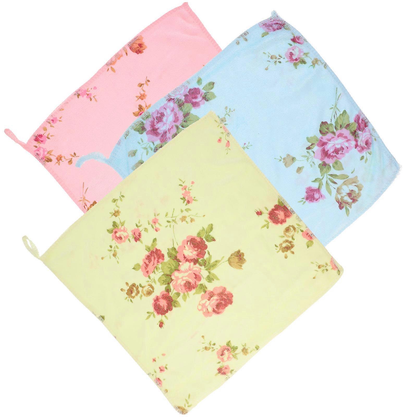 3pcs Soft Absorbent Dish Towels Lightweight Fleece Kitchen Cloths for Easy Drying and Cleaning