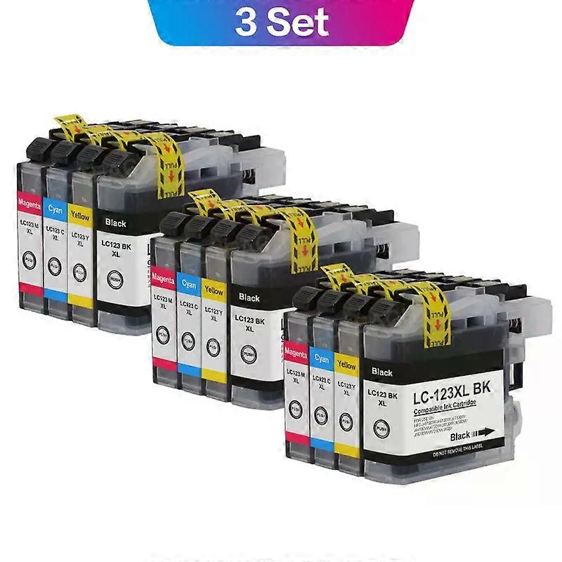 Aecteach new LC121 LC123 123BK Replace Brother Ink Cartridge LC-123 for Brother mfc J650DW J6920DW J4710DW DCP J4110DW J152W