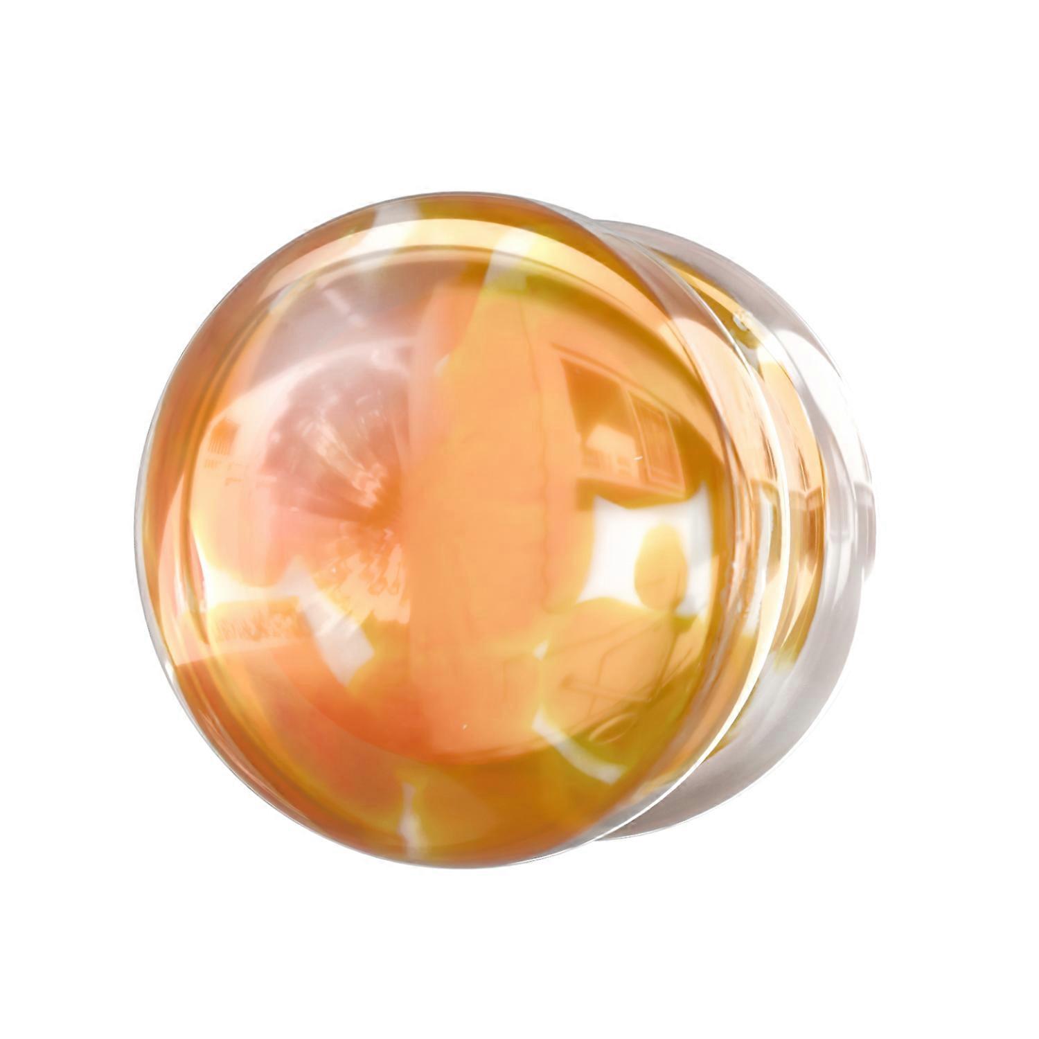 Pyrex Glass Orange And Clear Pebble Ear Tunnel Plug
