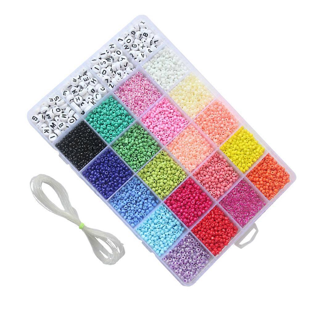 Letters Beads Round Mini Alphabet Beads for Bracelet Jewelry Making Assorted Color 3mm Glass DIY Craft 1 Set