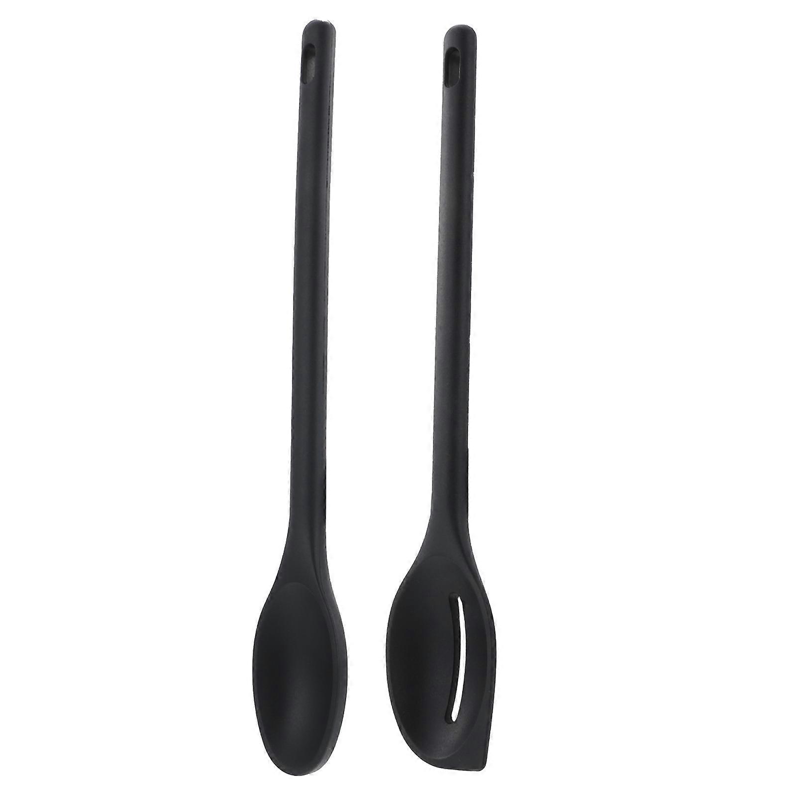Multi-Function Slotted Spoons For Kitchen Use 29.8X5.5CM Compact Size Design Black 1Set
