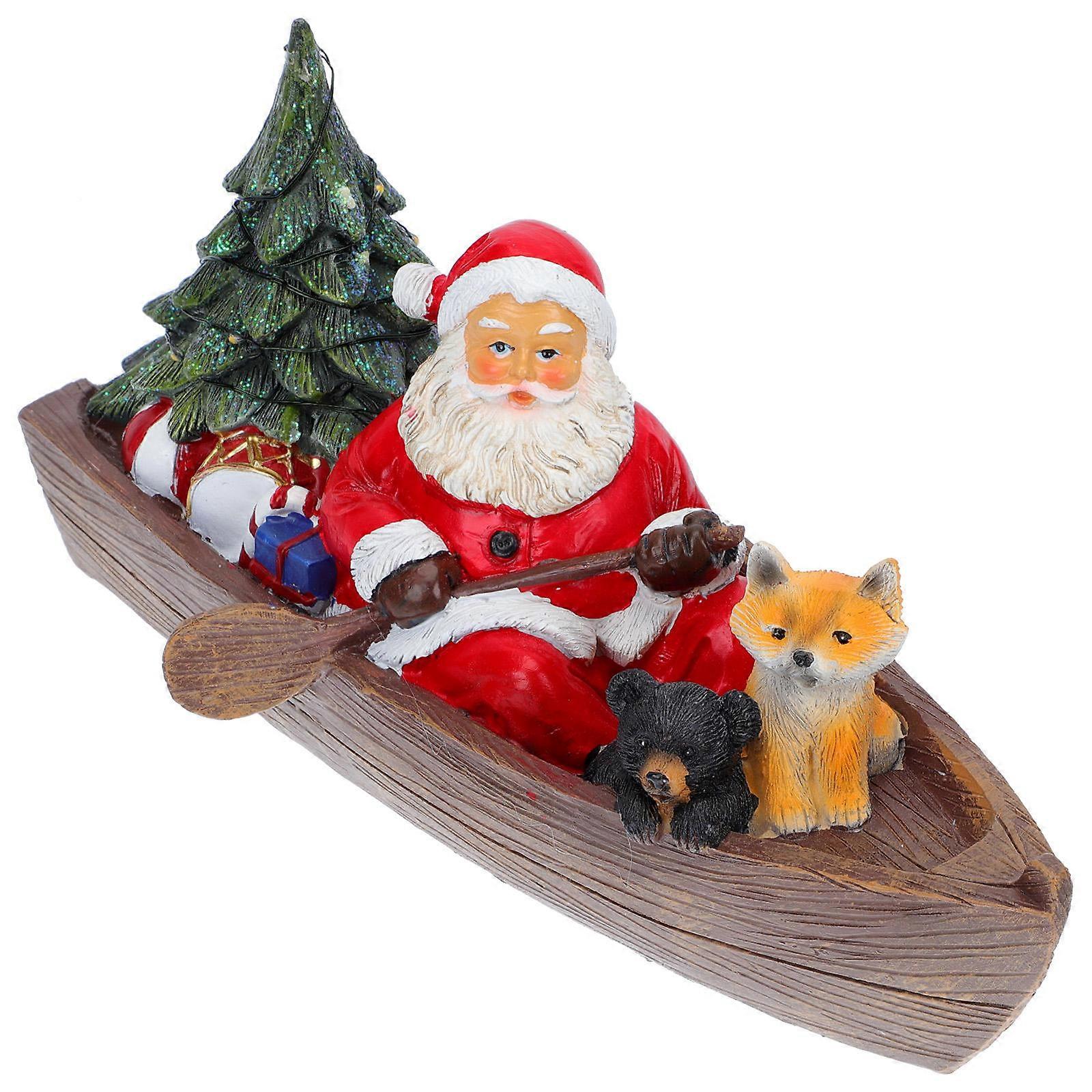 Xmas Resin Miniature Resin Christmas Adornment Light-Up Feature Homeowners 1Pc