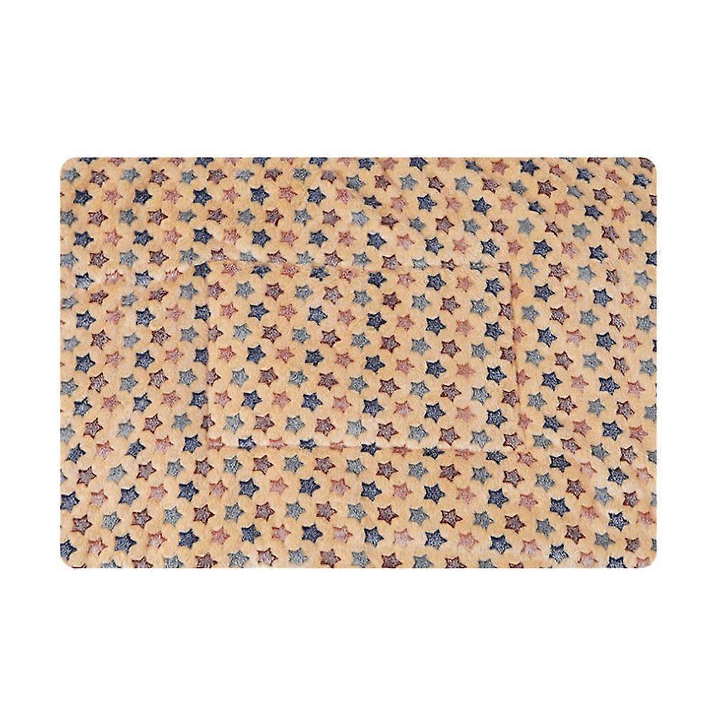 Foldable Blanket For Pets Pet Blanket For Sofa Warmth Comfortable Flannel Yellow S 1Pcs