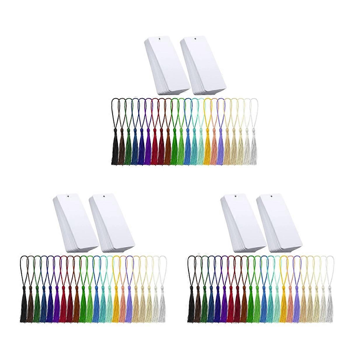 80 Pieces Bookmarks with 80 Pcs Colorful Tassels,for DIY Classroom