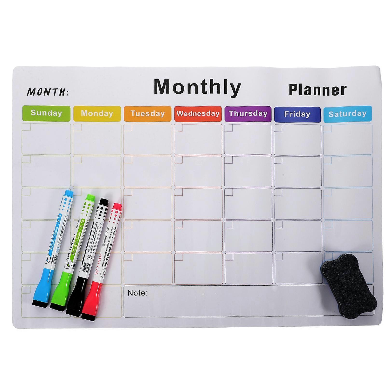 Magnetic Whiteboard Calendar Memo Board for Fridge, Erasable Monthly Planner for Home, Office, and Student Organization