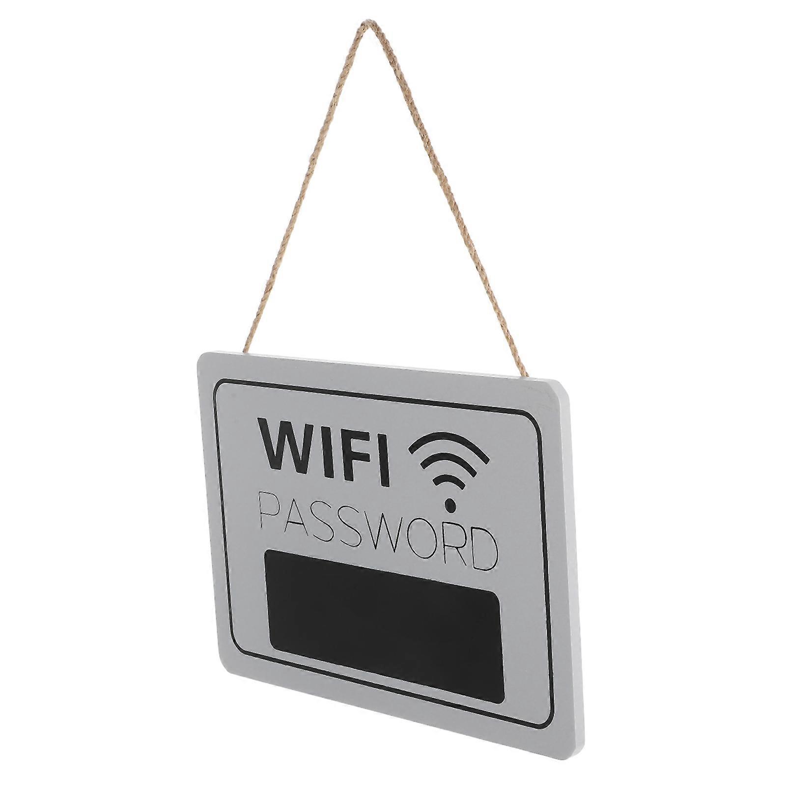 Wifi Display Sign for Business Wooden Plaque Home Decor Elegant Design Rectangular Grey 20.00X14.00X1.00CM Network Password Display 1Set
