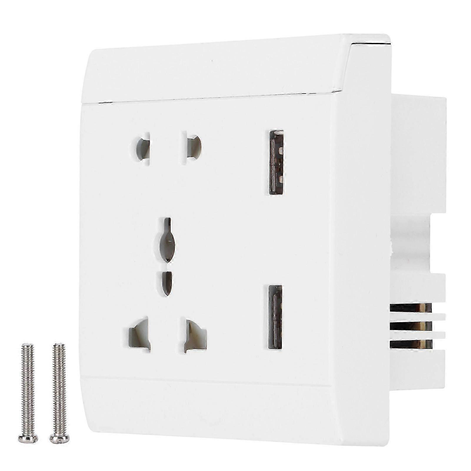 13A Multifunctional Wall Power Outlet Socket with 2 USB Port Home Improvement 110/