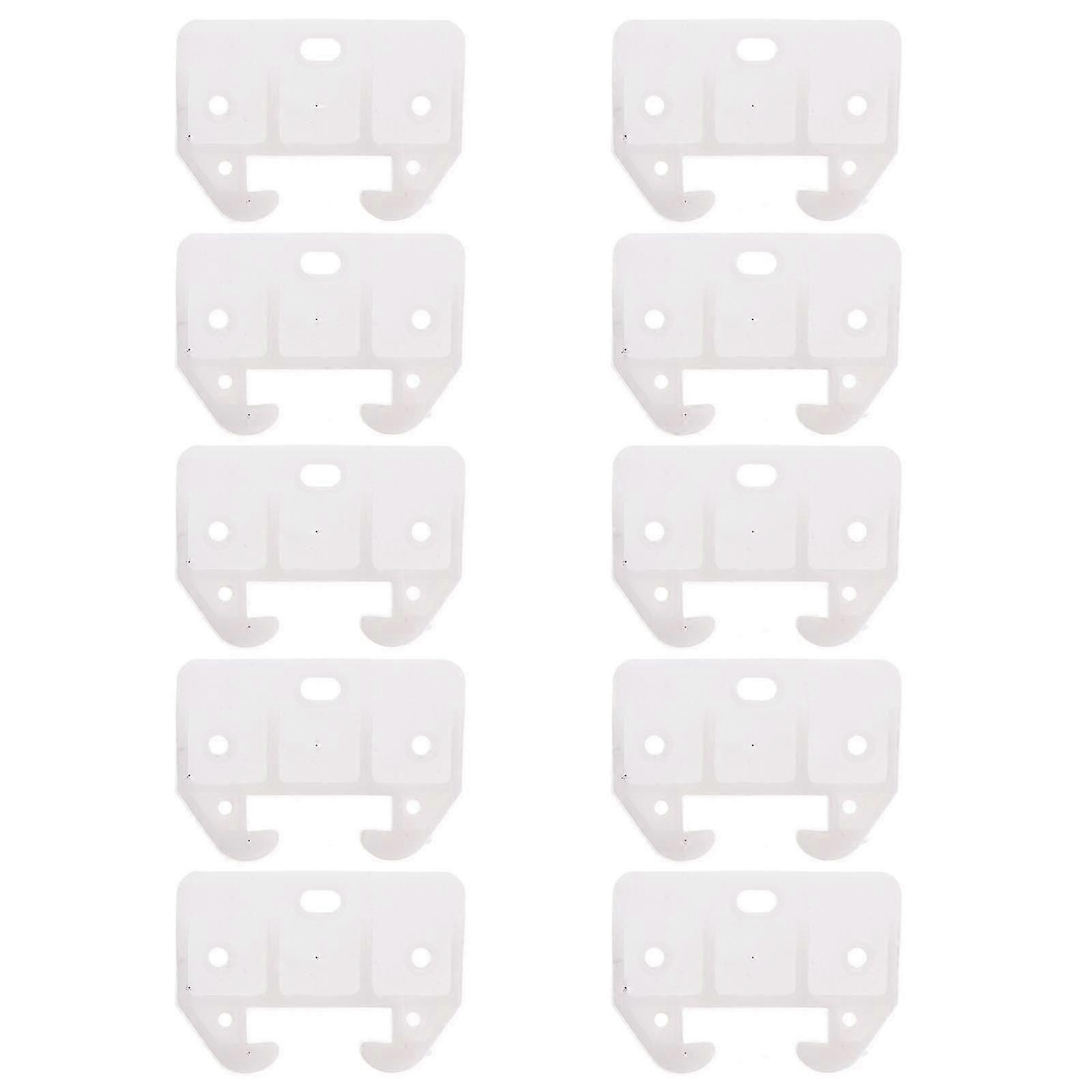 10pcs Kunststoffschublade Track Guides Slides Ersatz Möbelteile (weiß)