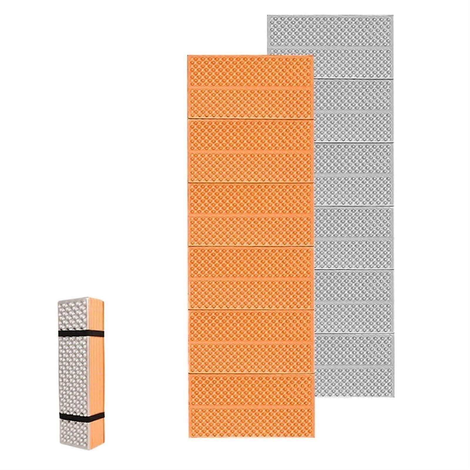 Waterproof Picnic Mat, Camping Sleeping Pad, Portable Lightweight Foam Mattress for Travel and Trekking, Orange and Blue