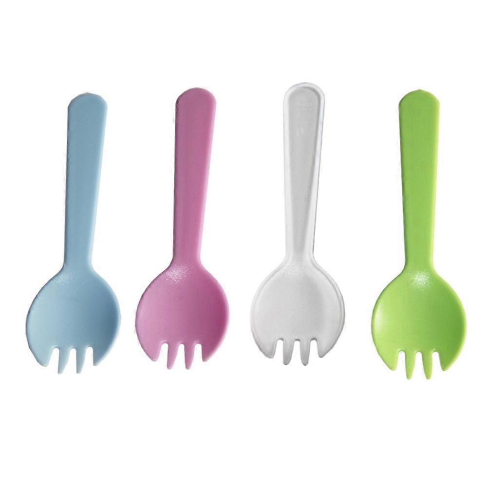 MultiPurpose Fork And Spoon Creative 2In1 Sporks Plastic For Everyday Use Green 100Pcs