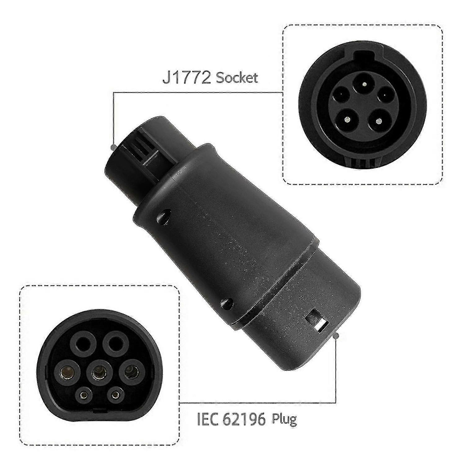 Evse J1772 Adaptor Type 1 To Type 2 Socket Electric Vehicle Car Ev Charger Connector Iec 62196 Adap 2025
