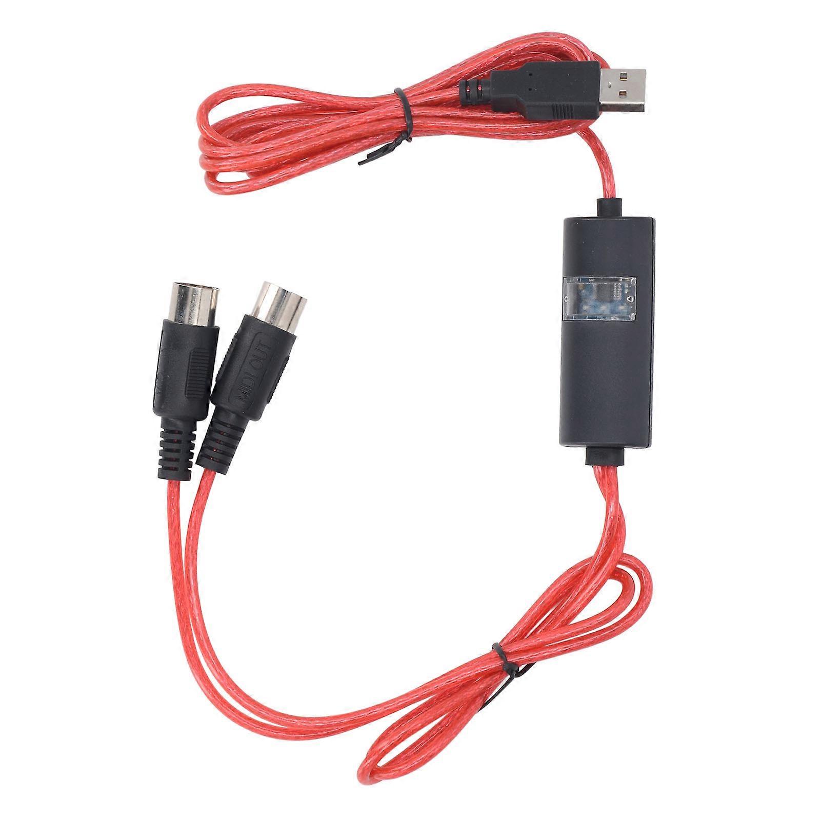 كابل USB إلى MIDI 5ft USB 5 دبوس محول واجهة MIDI للوحة مفاتيح الموسيقى بيانو إلى كمبيوتر محمول