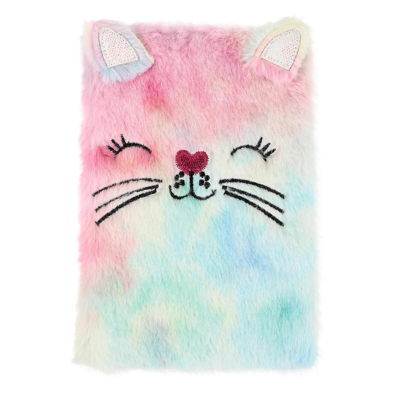 Plush Cat Diary Notebook for Students – Soft Cartoon Writing Journal for School – Adorable Portable Journal for Boys