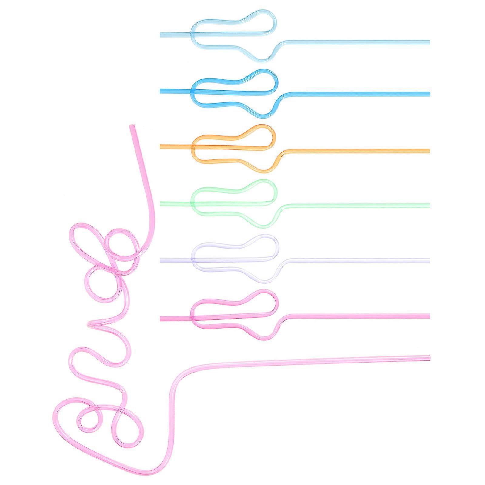 Party Drinking Straws Novelty Curved Straws For Bride Party Supplies Wave Shaped 1 Set