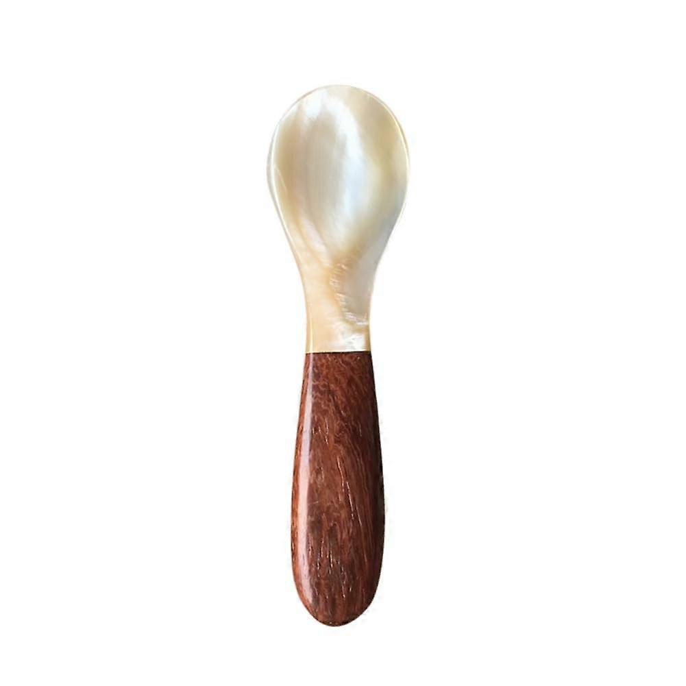 Mother of Pearl Spoon for Caviar and Desserts, 10 cm Egg Spoon, Elegant Serving Utensil, Non-reactive Material