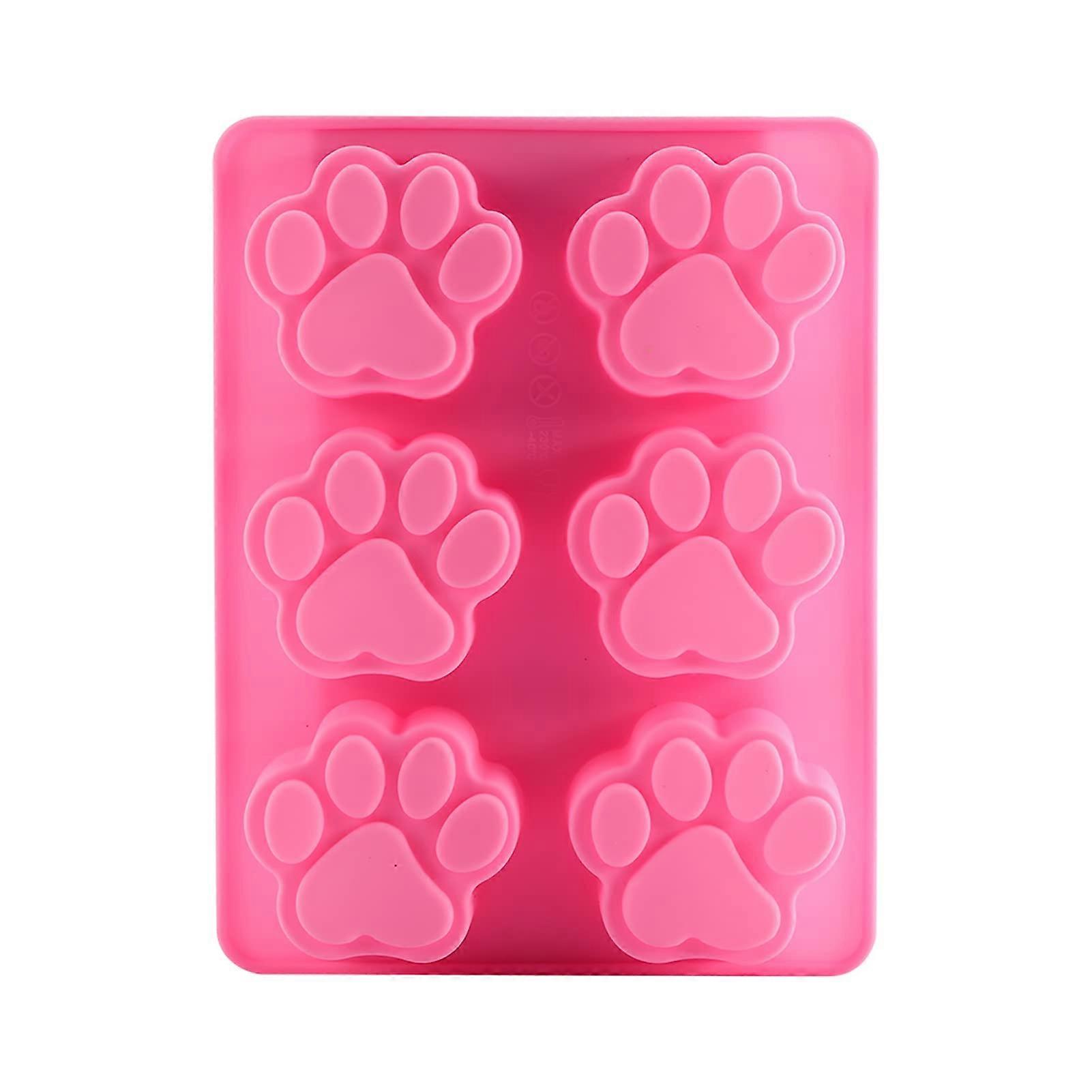 Silicone Dog Paw Print Cake Mould for Treats, Ice Cubes, Chocolate, Soap, and Candle Making - Dog Bone Design