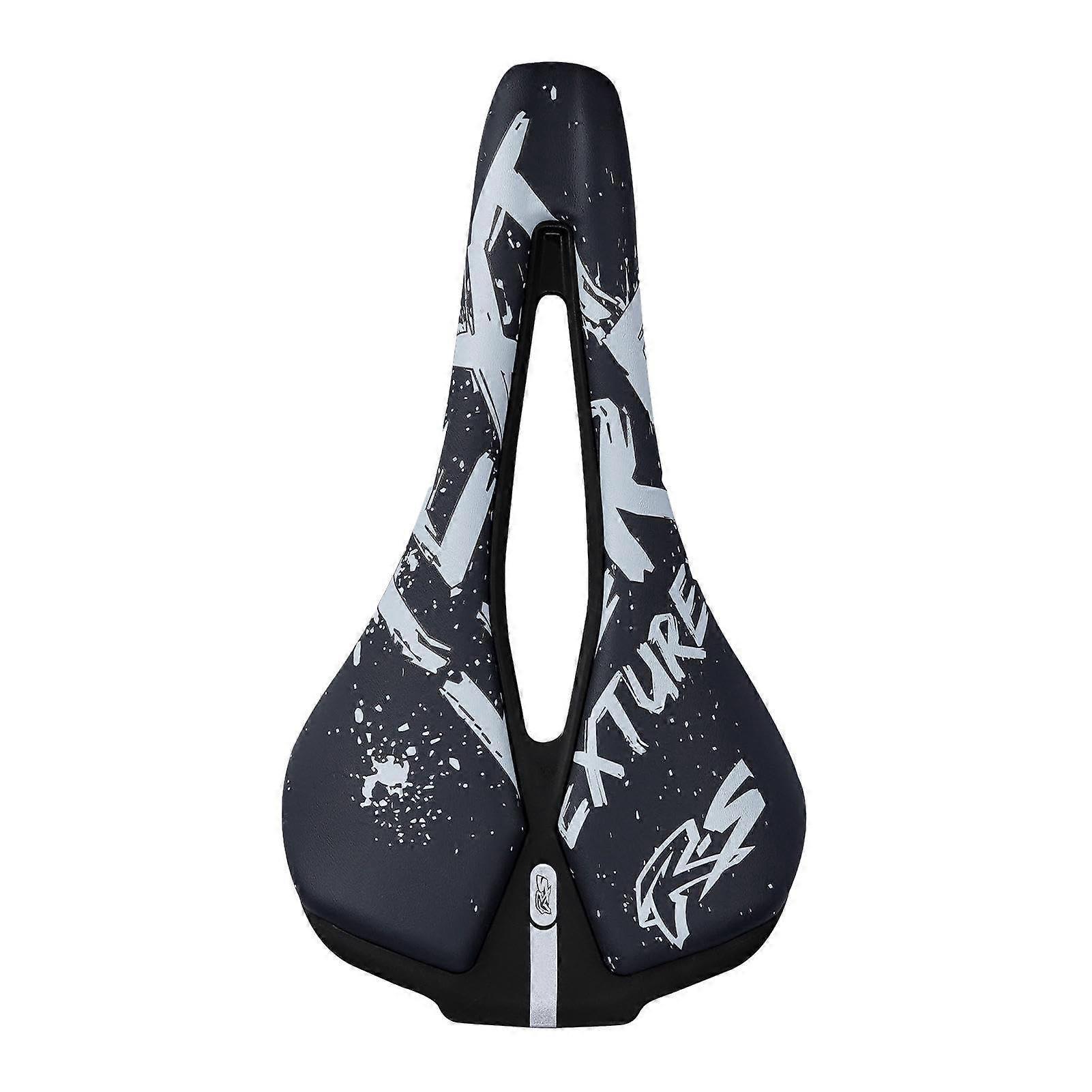 Cycling Saddle with Hollow Design, Graffiti Art Style, Reflective Tail for Mountain and Commuting, Unisex Size