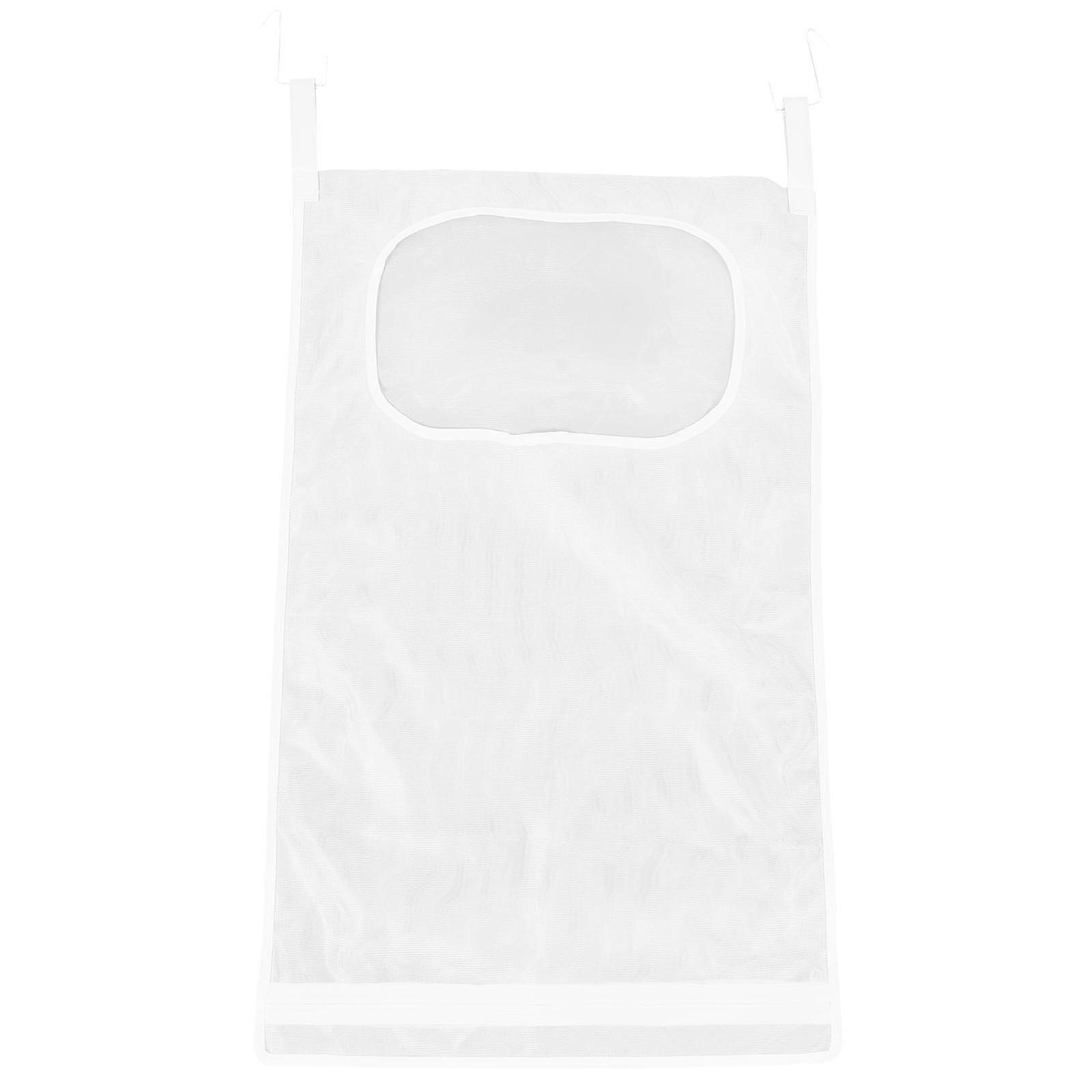 Hanging Storage Bag White Mesh Fabric Resilient Over Door Storage Organizer for Home