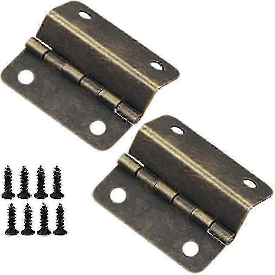 Antique Bronze Decorative Box Hinges, 2 Folding Hinges