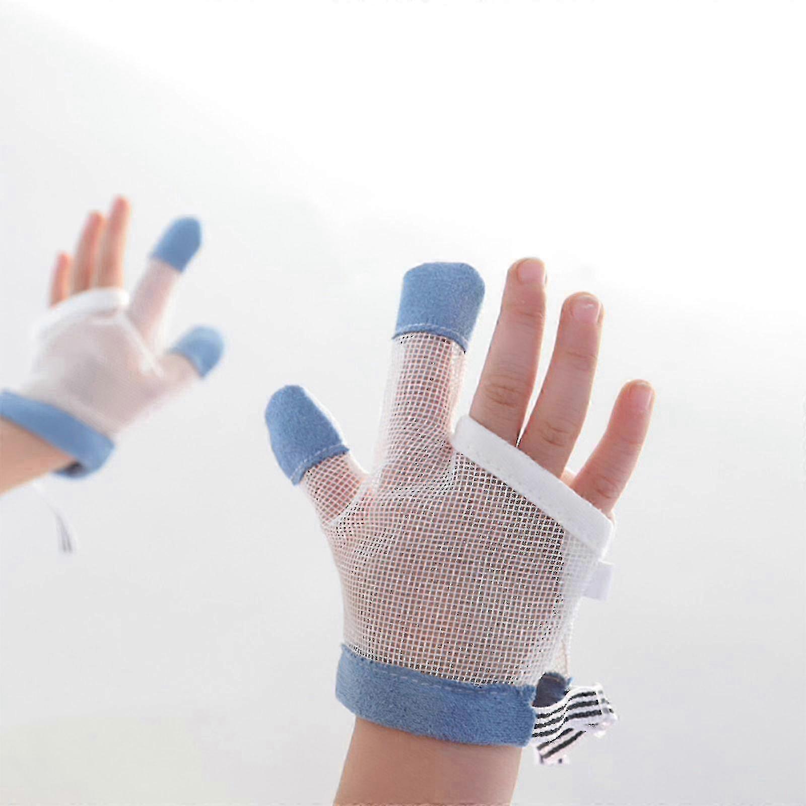 2pcs Adjustable Mesh Thumb Protectors for Toddlers to Stop Sucking and Biting