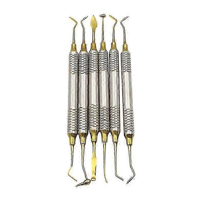 6pc Dental Composite Resin Filling Spatula with Titanium Plated Head Resin Filler Set