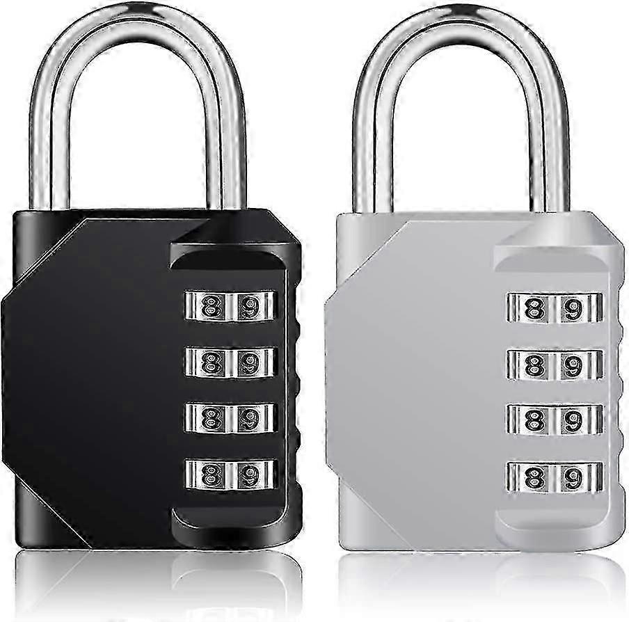 ジム、学校、従業員のための4桁の組み合わせ南京錠、ツールボックス、屋外のUnstruity南京錠、黒