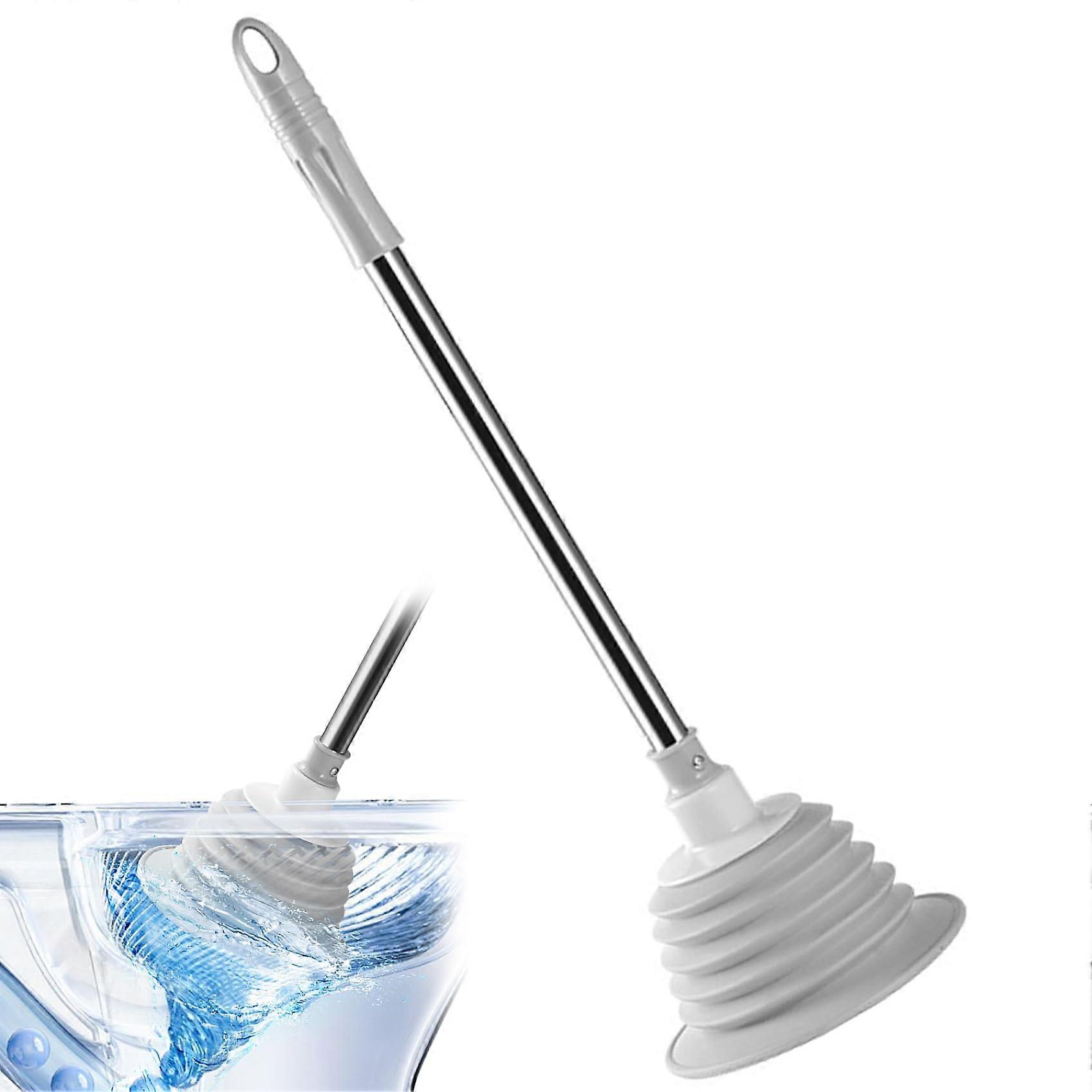 Toilet Plunger - 20x6 Inch Heavy-Duty Clog Remover with Extended Handle and Large Suction Cup for Home and Hotel Use