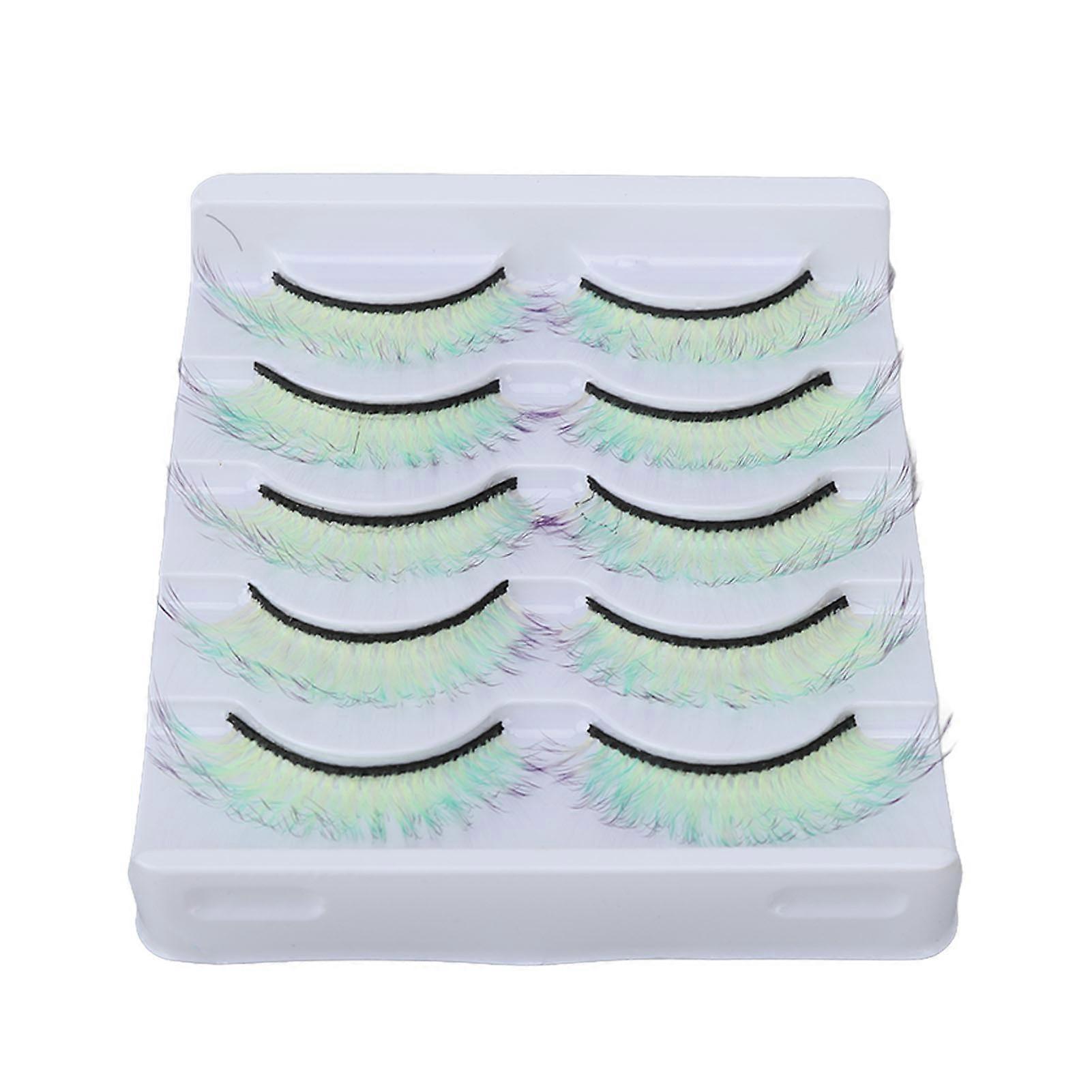 5pcs Colorful Eyelashes Fluffy Wispy Party False Long Dramatic Gradient Color False Eyelashes