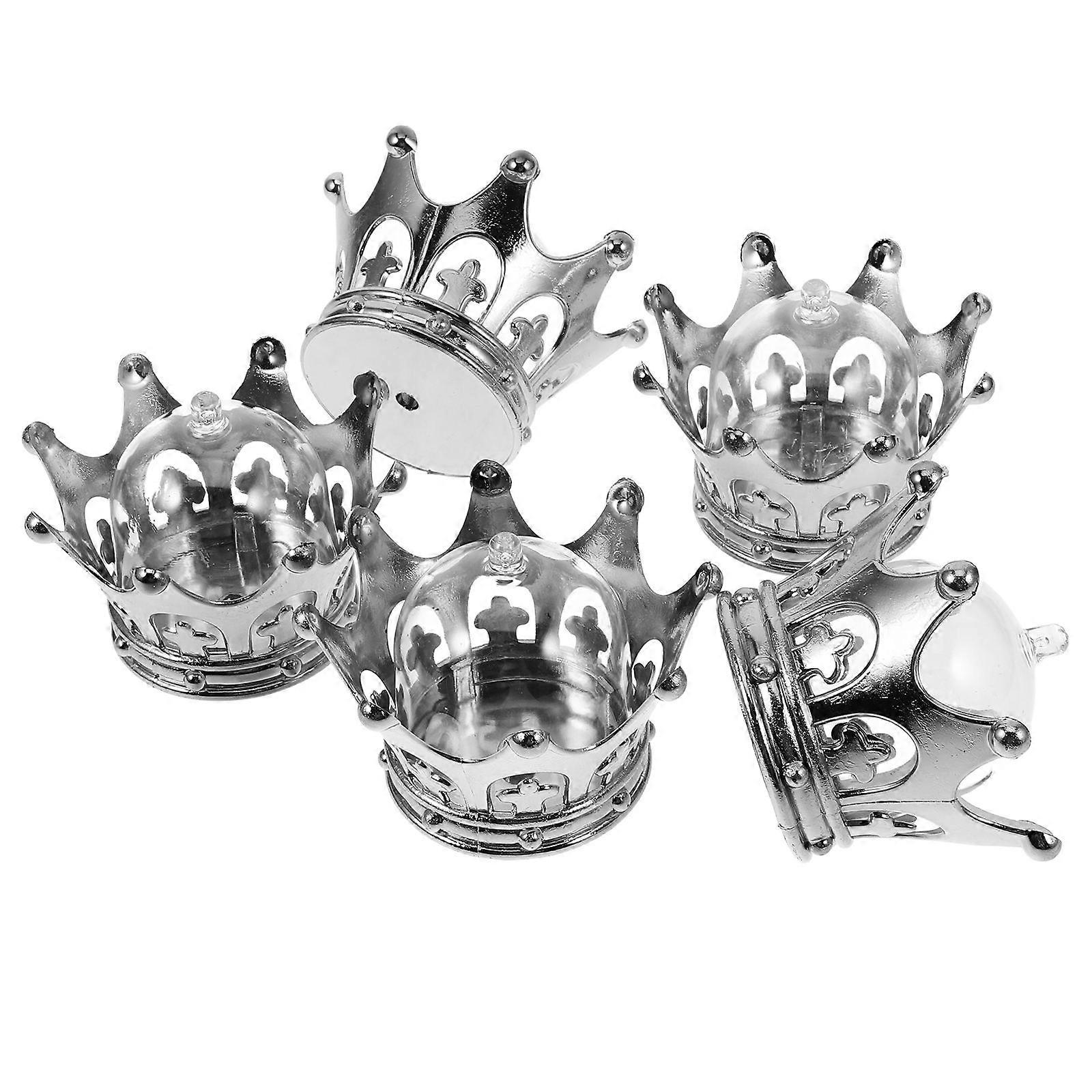 Candy Boxes Party Favors Graduation Crown Shaped Candy Box Silver For Special Events 12Set