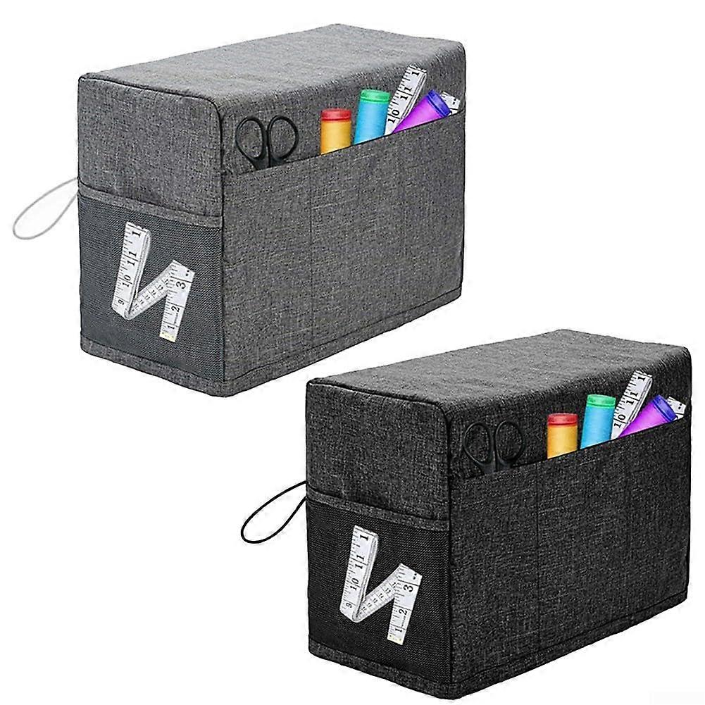 Dustproof storage set for household, sewing tools, storage bag, 46 x 21 x 32 cm, ample storage space, thoughtful design (black)