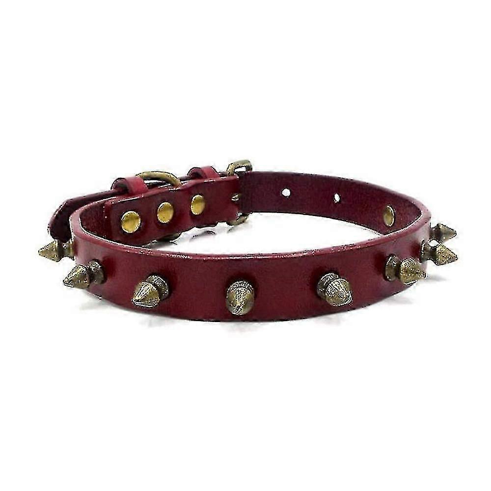 2025 Latest Model 1Pcs Adjustable Leather Stud Pet Collar -Anti-bite Collar S